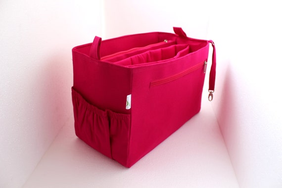 Taller Large Bag Organizer for Tote Bag Purse Organizer Insert With Two  Divider Compartment Zipper and Laptop Case. 