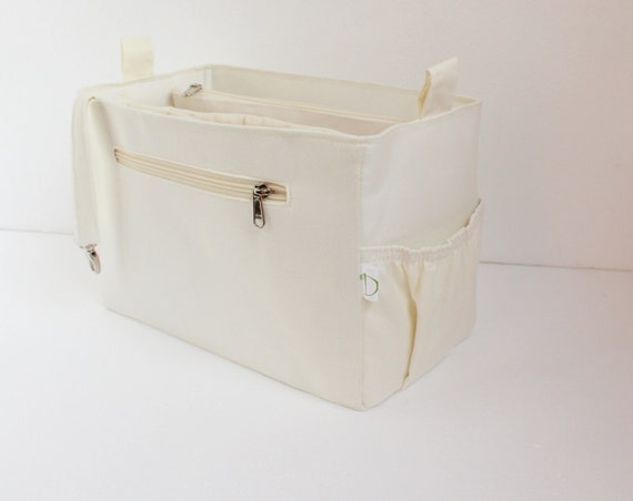 Taller Large Bag Organizer for Tote Bag Purse Organizer Insert With Two  Divider Compartment Zipper and Laptop Case. 