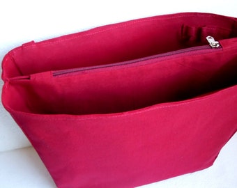 Medium Bag organizer / Purse organizer in Merlot fabric- Inverted trapezoid shape