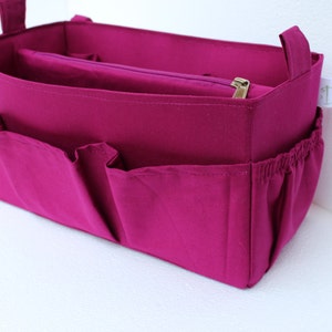 Large Bag Organizer Purse Organizer Insert in Purple Fabric - Etsy