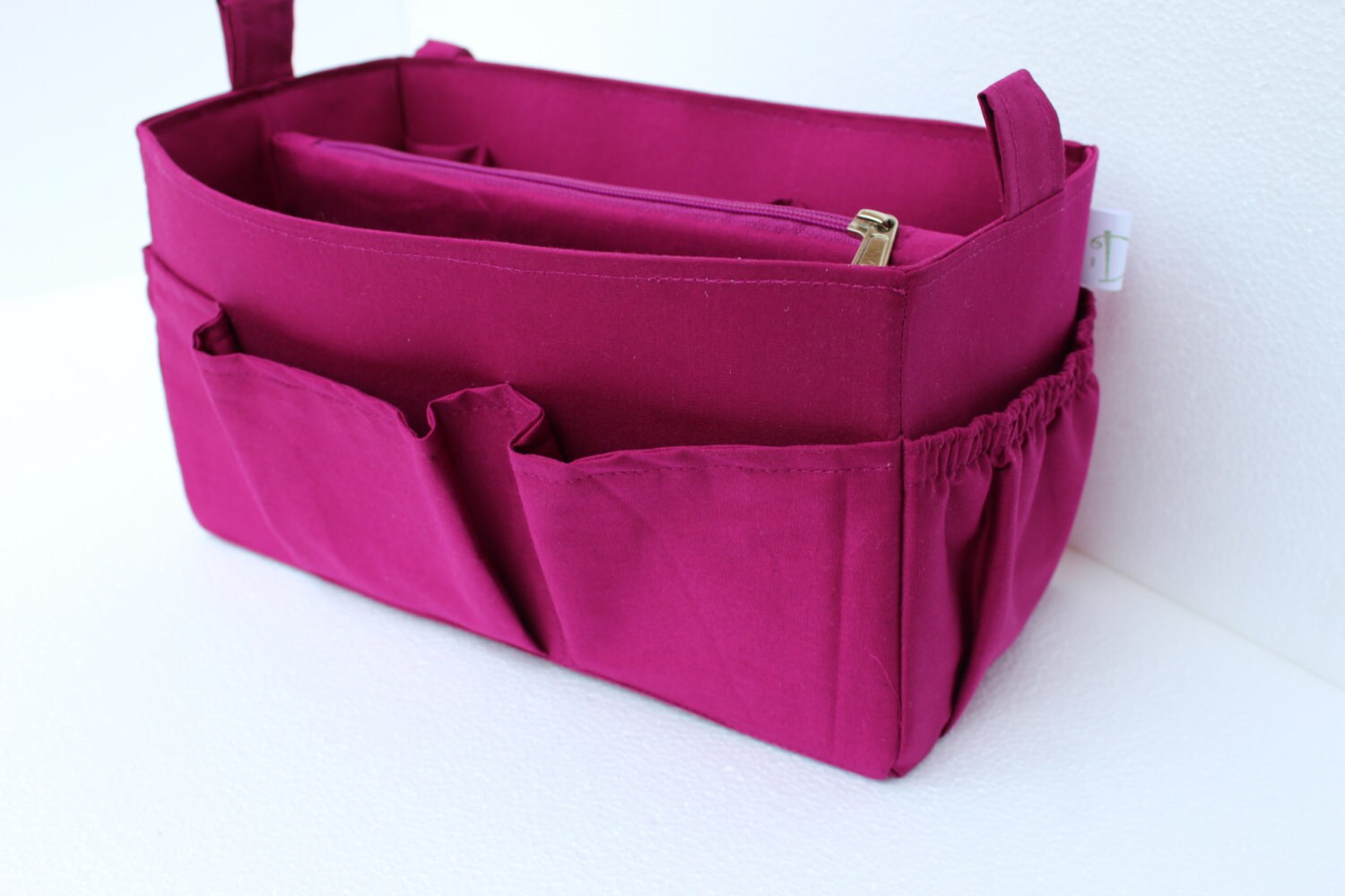 Large Bag organizer Purse organizer insert in Purple fabric Etsy