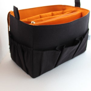 Taller large Bag organizer for Tote Bag Purse organizer insert with two divider compartment zipper and laptop case. image 3