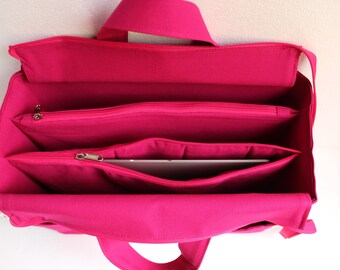 Organizer per borsa extra alto per borsa tote - Inserto organizer per borsa con due scomparti con cerniera divisoria, adatto a LV Neverful GM