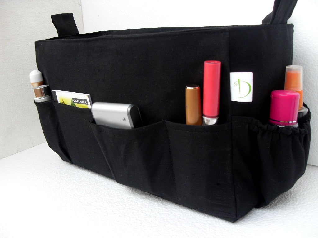 Purse insert Diaper Bag organizer in Black solid fabric | Etsy