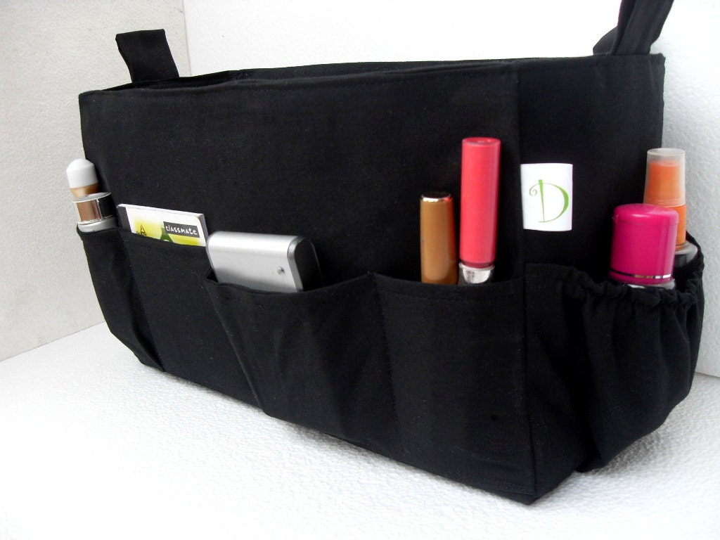 Purse insert Diaper Bag organizer in Black solid fabric Etsy