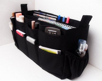 Extra Large Purse Organizer With Laptop Padded Compartment Bag Organizer  Insert With Laptop Divider in Black Fabric -  Israel