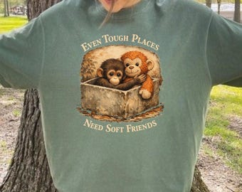Comfort Colors®  Monkey Shirt Cute Emotional Support Animal Tee Soft Friends Quote Gift