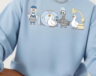 Radiologic Technologist Goose Shirt, Funny X Ray Tech Humor Design Cozy Sweatshirt CT MRI Radiology Gift For Techs
