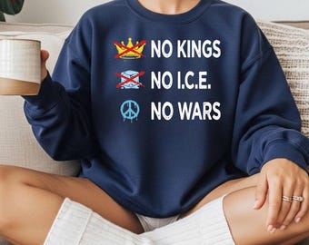 Comfort Colors® No Kings No Ice No Wars Protest Shirt Peace Graphic Tee