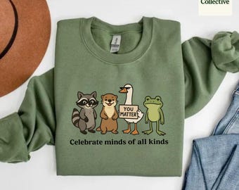 Celebrate Minds of All Kinds Sweatshirt, SPED Lehrer Shirt, Neurovielfalt Crewneck, Inklusion Fürsprecher Tee, Empathie Freundlichkeit Gleichheit Top