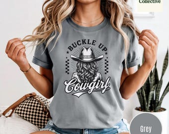 Vintage Cowgirl T-Shirt: Comfort Colors Western Graphic Tee