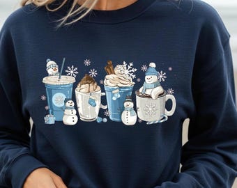 Gemütliches Winter-Kaffeetassen-Sweatshirt, Coffee Lover Winter Shirt