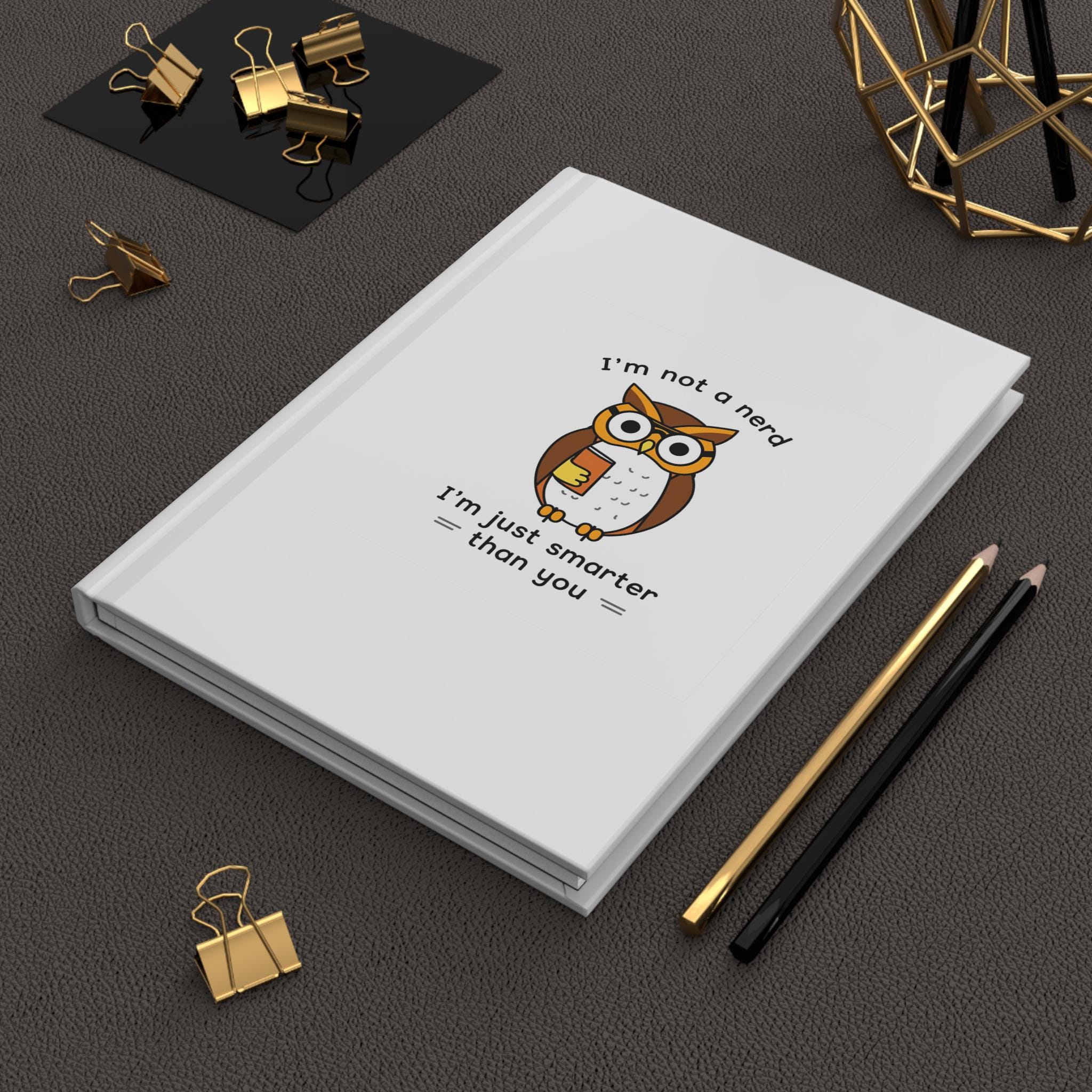 Matte Journal, Wise Owl Book Lover Notebook, Back to School Gift, Minimalist Diary, Cute Planner, St