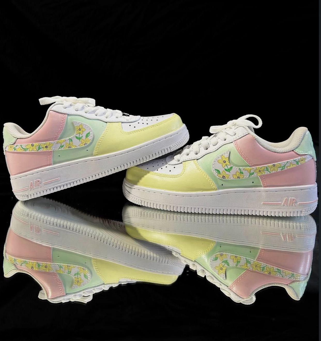 Pastel Pink Pastel Yellow Pastel Blue Nike Shoes Air Force