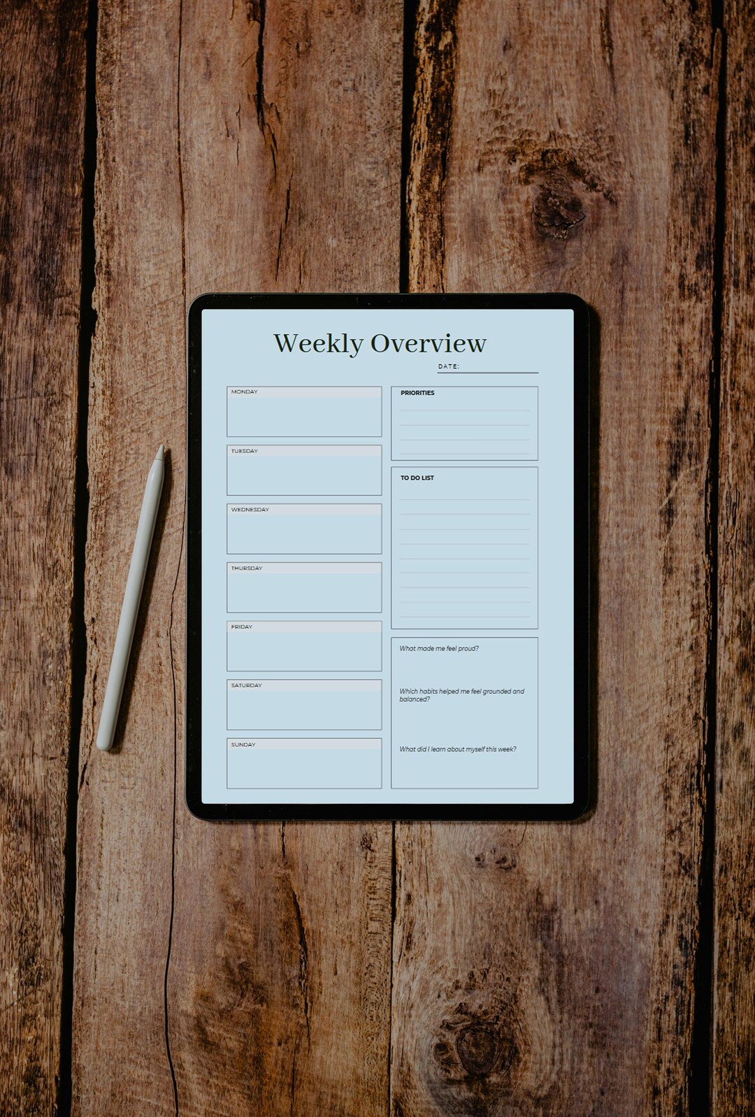 Weekly Overview Planner Printable | Minimalist 1-page Weekly Layout ...