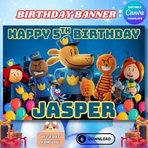 Banner de cumpleaños de hombre PERRO con descarga instantánea, fondo de hombre PERRO imprimible, decoraciones personalizadas, diseño digital, fiesta DIY personalizada, necesidades de fondo