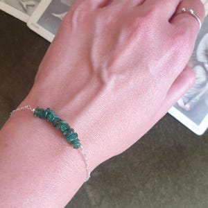 Raw Green Crystal Bracelet: 925 Sterling Silver, Apatite, Aventurine