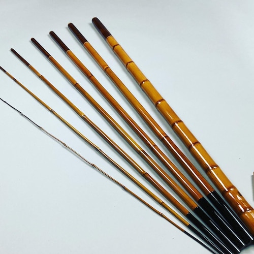 1970年代のヴィンテージ日本製竹製釣り竿 – 4.5m、6ピース – 300g 