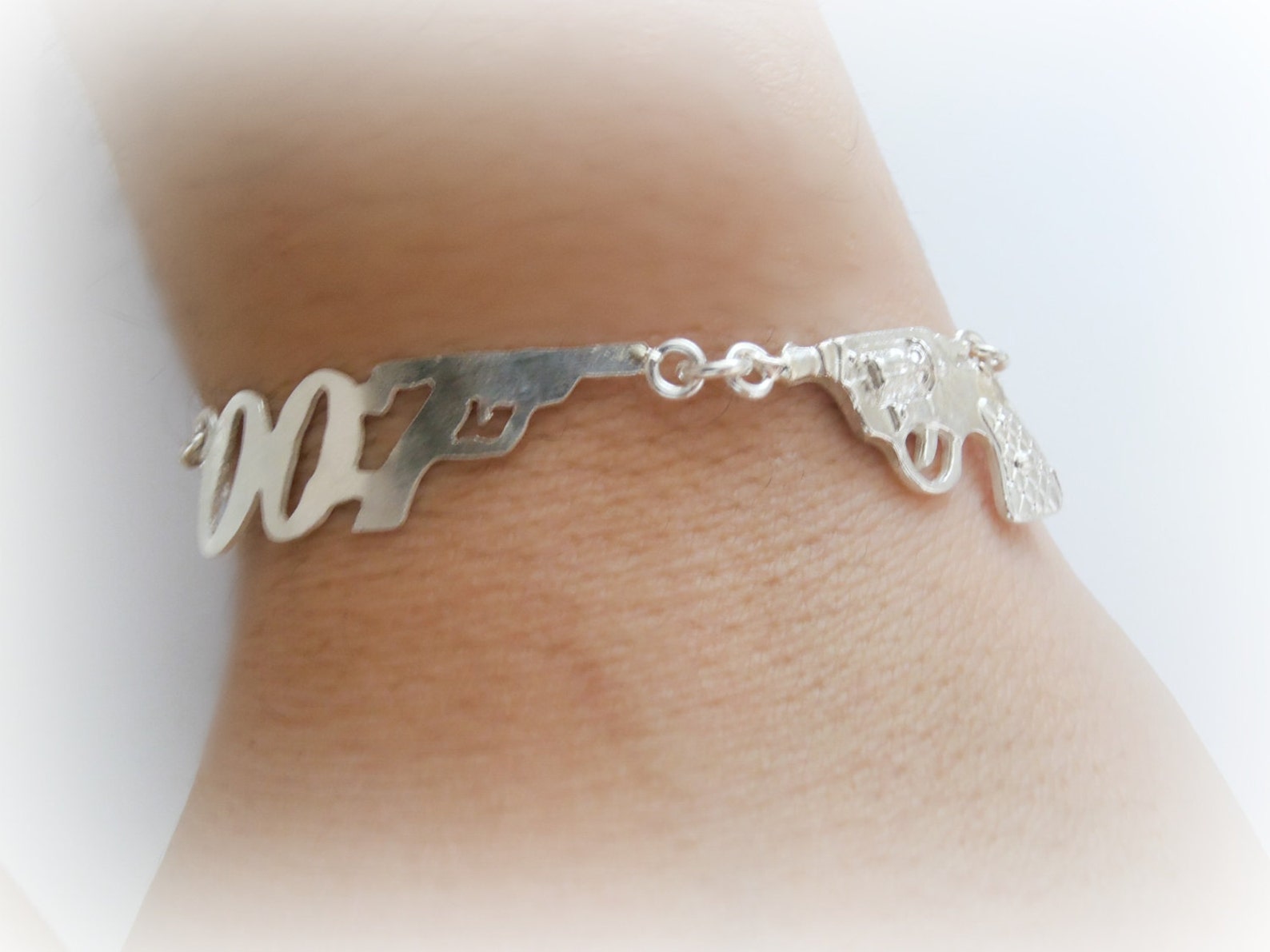 James Bond Bracelet Sterling Silver 007 Unisex Bracelet Etsy