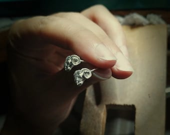 Goat Studs - Ram Head Studs - Goat Head Studs - Silver Goat Earring - Silver Ram Head Earring - Ram Jewelry - Goat Jewelry - Unisex Studs