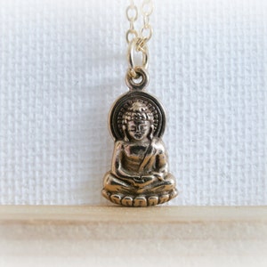 Buddha Necklace - Gold Buddha Pendant - Yoga Jewelry - Buddha Jewelry - Gifts for Him Her - Compassion and Enlightenment Gift