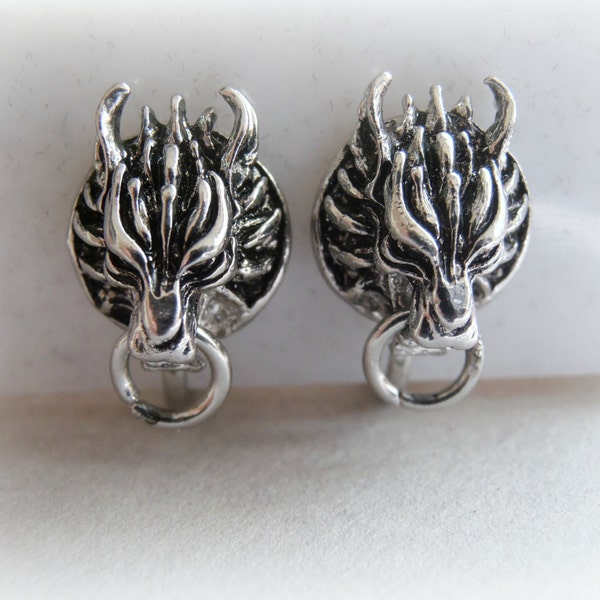Cloud Wolf Stud Earrings in Sterling Silver - Final Fantasy Cosplay Sterling Silver Earrings - Sterling Silver Wolf Earrings - Fenrir studs