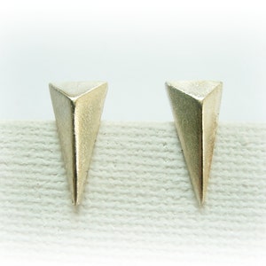 Modern Triangle Silver Earring - Μen studs - Vampire Teeth Studs - Silver Triangle Studs - Geometrical Silver Studs - Triangle Jewelry