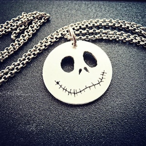 Collar de Jack el Rey Calabaza - Joyas de plata de Halloween - Collar de Halloween - Joyas de Jack o'Latern - Joyas de Halloween unisex