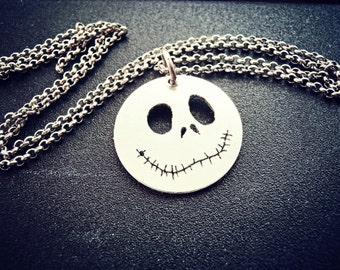 Jack The Pumpkin King Necklace - Halloween Silver Jewelry - Halloween Necklace - Jack o Latern Jewelry - Unisex Halloween Jewelry