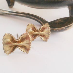 Bijoux farfalle, clous d&#39;oreilles farfalle, boucles d&#39;oreilles farfalle, clous d&#39;oreilles italiens, bijoux de cuisinier, bijoux de pâtes, idée cadeau chef cuisinier, cadeau ami italien