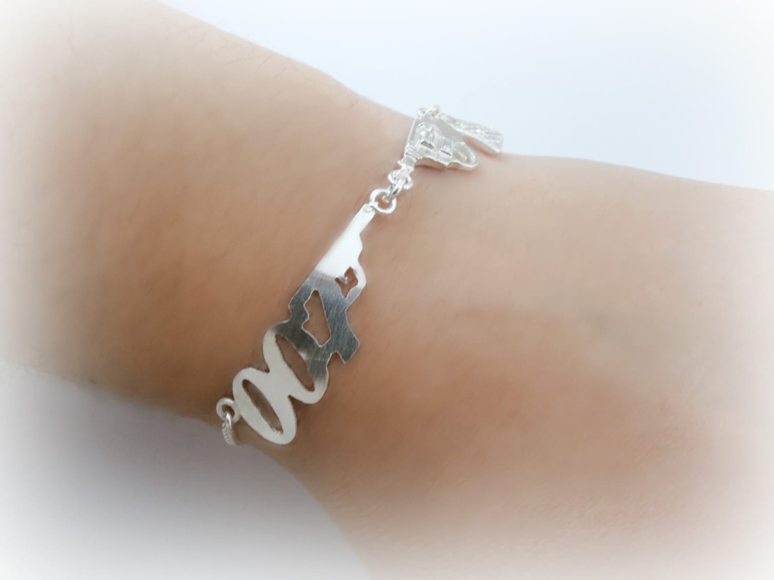 James Bond Bracelet Sterling Silver 007 Unisex Bracelet Etsy