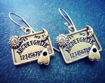 Ouija Board Earrings - Halloween Ouija Jewelry - Supernatural Jewelry - Halloween Jewelry - Wicca Jewelry - Spell Jewelry - Ghost Charm