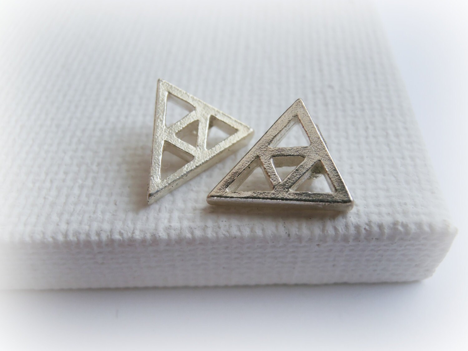 Legend of Zelda Triforce Earrings Trianlge silver studs | Etsy