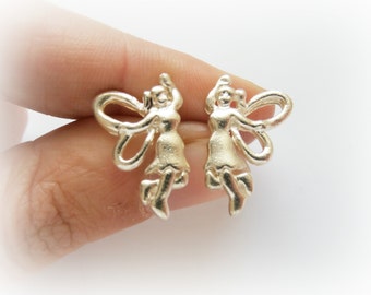 Fairy Earrings - Fairy Studs -  Fairy Silver Jewelry - Sterling Silver Fairy Jewelry - Elf Jewelry - Fairytale Silver Jewelry