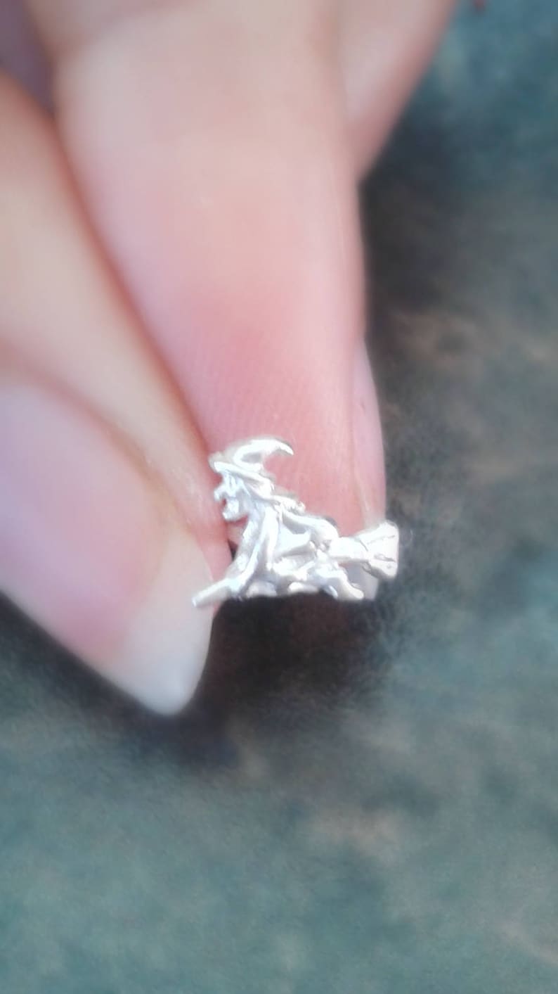 Witch Nose Stud Witch Piercing Sterling Silver Wicca Piercing Wicca Jewelry Halloween Nose Stud Sterling Silver Halloween Piercing