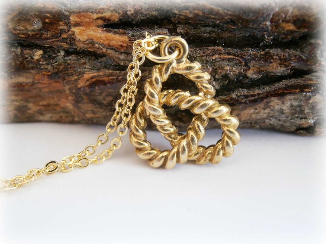 Nautical Knot Necklace Dainty 14kt Gold Plated Jewelry Love Knot Charm