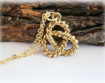 Nautical Knot Necklace - dainty 14kt gold plated jewelry - Love Knot Charm, Love Knot Pendant - Love Knot Necklace