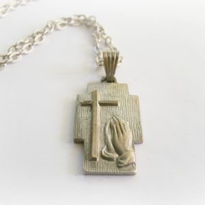 Betende Hände und Kreuz Schmuck - Betende Hände Schmuck - Christliche Moderne Halskette - Betende Hände Schmuck - Geschenkidee zur Taufe