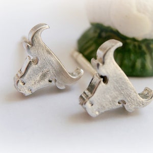 Orecchini in argento Cowboy Bull - Merry Texmas Jewelry - Gioielli in argento sterling Texas - Bull Stud - Piercing multiplo 925 - Gioielli in argento Bull