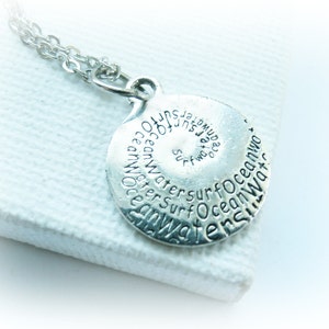 Surf Necklace - Tiny Surfing Silver Charm - Surf Jewelry - Quote Silver Necklace - Sea Lover Gift Idea - Surfer Gift - Unisex Simple Jewelry