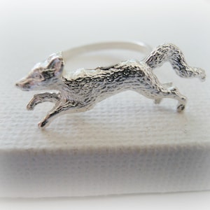 Fox Ring - Sterling Silver Fox Ring - Handmade Fox Ring - Running Fox Jewelry - Woodland Creature Jewelry - Nature Lover Gift Idea