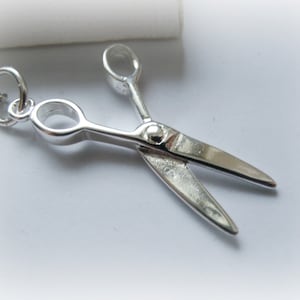 Scissors Silver Necklace - Scissors Jewelry - Running with scissors necklace - Miniature Scissor Jewelry - Hairdresser Jewelry - Barber Gift