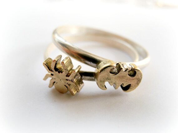 Halloween Stack Rings Bat Stack Ring Sterling Silver Etsy