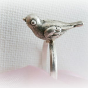 Bird Ring -  Tiny Bird Silver Ring - Bird Stack Ring - Sterling Silver Bird Jewelry - Stacking Ring - Swallow Jewelry - Sparrow Gift