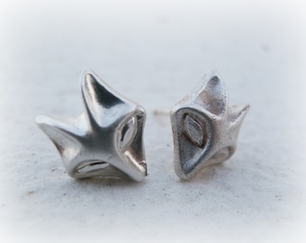 Fox Earrings Sterling Silver - Fox Studs Sterling Silver - Fox Ear studs Sterling Silver