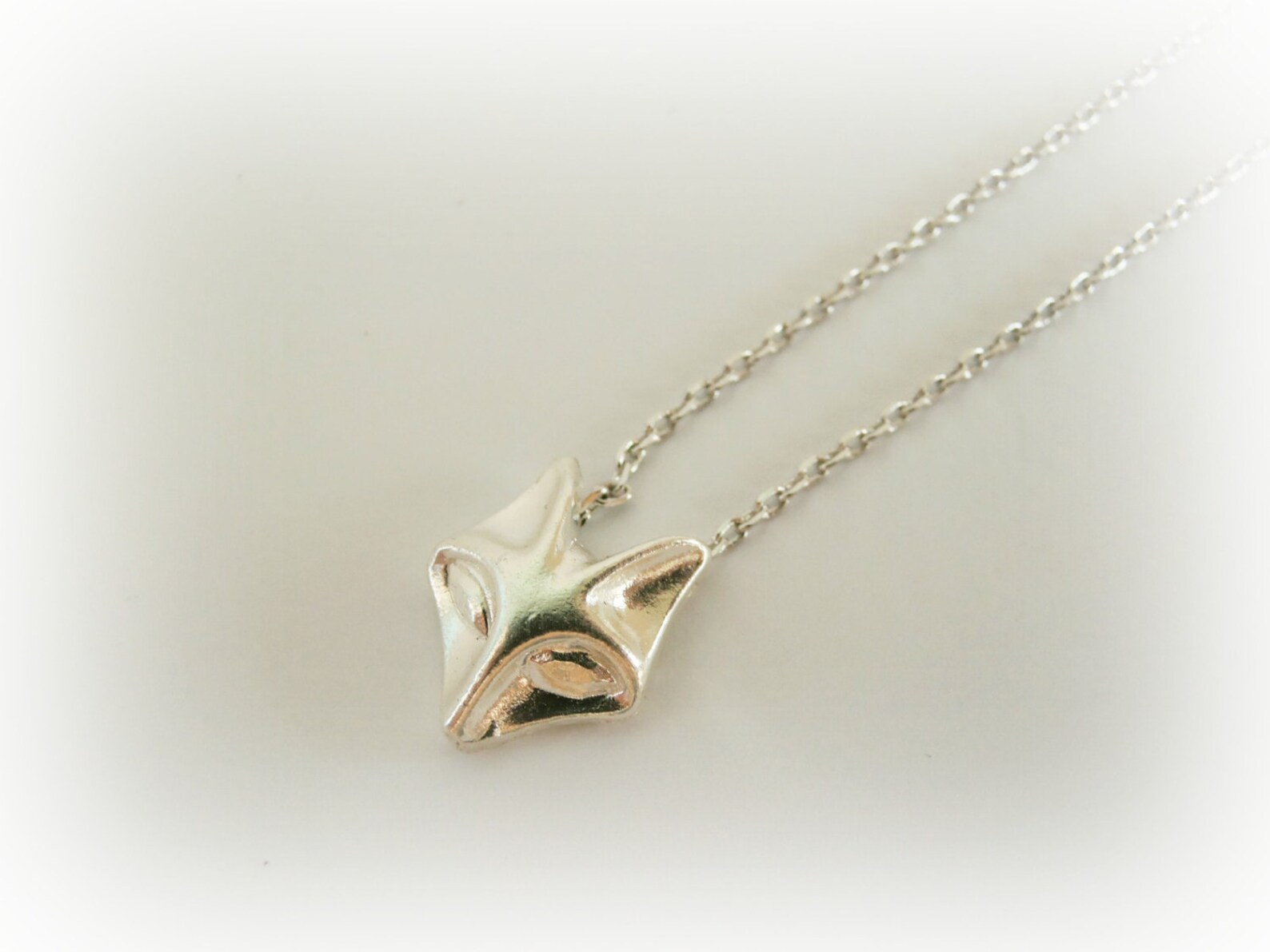 Tiny Fox Necklace Sterling Silver Fox Jewelry Dainty Etsy