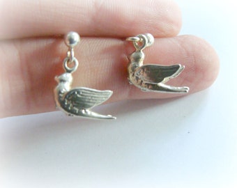 Dove Studs Sterling Silver - Bird Sterling Silver Earrings - Christian Jewelry Studs Sterling Silver - Peace Dove jewelry - Bird earring 925