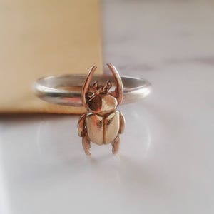 Scarab Beetle Jewelry - Scarab Jewelry Sterling Silver - Scarab Ring Sterling Silver - Beetle Sterling Silver Ring - Insect Ring