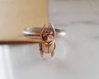 Scarab Beetle Jewelry - Scarab Jewelry Sterling Silver - Scarab Ring Sterling Silver - Beetle Sterling Silver Ring - Insect Ring