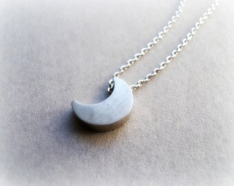 Tiny Crescent Moon Sterling Silver Necklace - Sterling silver Crescent Moon necklace - Moon Necklace - Crescent Moon necklace 925